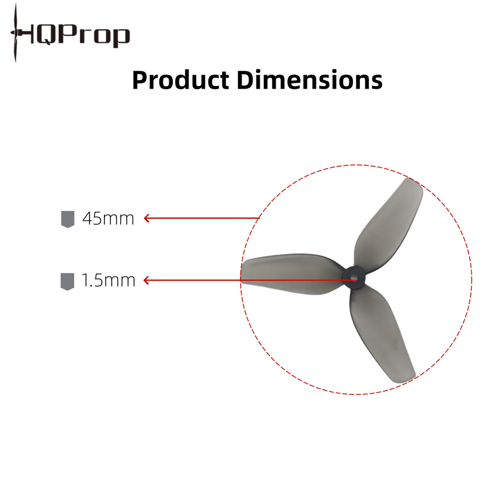 Rc Helicopter Blade - HQProp 45 mm 1,8×1,2×3 Dreiblattpropeller 1,5